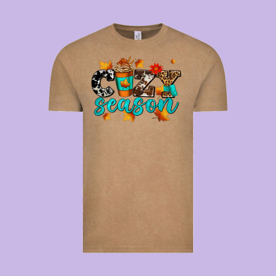 Cozy Season With Coffee Cup Vintage Tee Designed By Adodesignshop