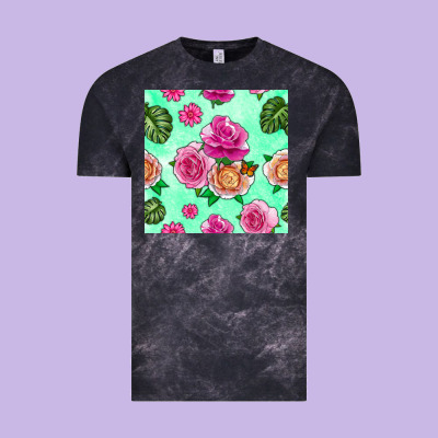 Floral Background Vintage Tee Designed By Bundleandbundleshop