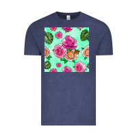 Vintage Denim floral background Vintage Tee - BundleAndBundleShop