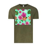 Vintage Olive floral background Vintage Tee - BundleAndBundleShop