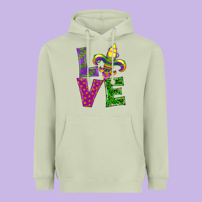 Mardi Gras Love Heavyweight Hoodie Designed By Ranaportraitstore