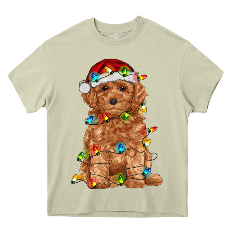 Toy Poodle With Christmas Lights Heavy Core Tee by RanaPortraitStore | Teevron