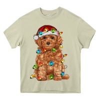 Mossy toy poodle with christmas lights Heavy Core Tee - RanaPortraitStore