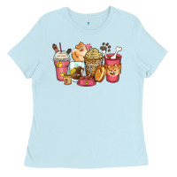 Baby Blue pomeranian coffee cups Ladies Tee - Zillion Design Studio