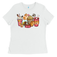 White pomeranian coffee cups Ladies Tee - Zillion Design Studio