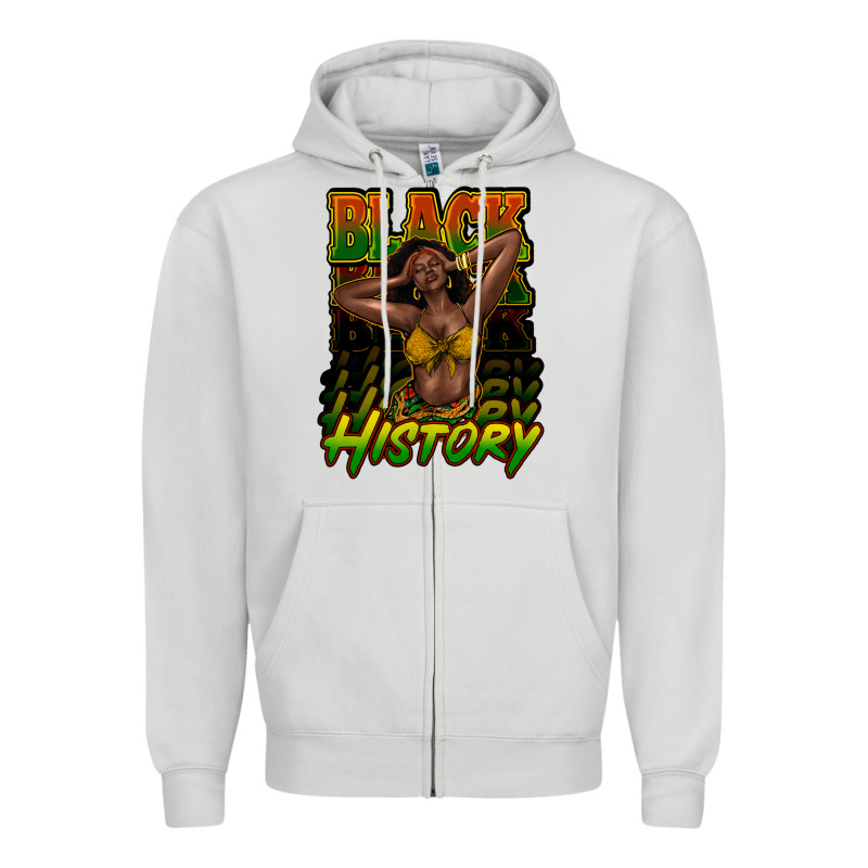 Black History Afro Woman Zipper Hoodie by NancyCooperArtShop | Teevron