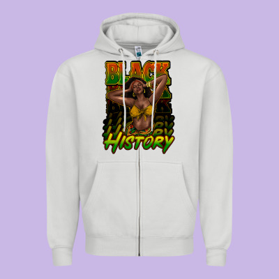 Black History Afro Woman Zipper Hoodie Designed By Nancycooperartshop