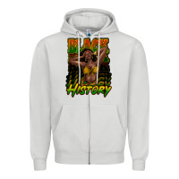 Dove Grey black history afro woman Zipper Hoodie - NancyCooperArtShop