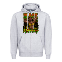 Heather Grey black history afro woman Zipper Hoodie - NancyCooperArtShop