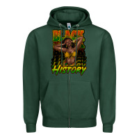 Sports Green black history afro woman Zipper Hoodie - NancyCooperArtShop