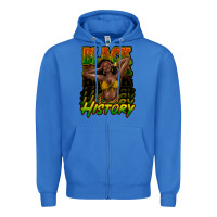 True Royal black history afro woman Zipper Hoodie - NancyCooperArtShop