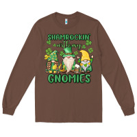 Chestnut shamrock with my gnomies Long Sleeve Tee - MaliasSmallBusiness