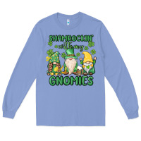 Colony Blue shamrock with my gnomies Long Sleeve Tee - MaliasSmallBusiness