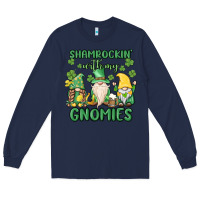 Navy shamrock with my gnomies Long Sleeve Tee - MaliasSmallBusiness