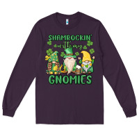 Plum shamrock with my gnomies Long Sleeve Tee - MaliasSmallBusiness