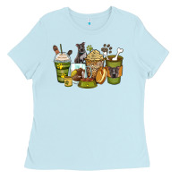 Baby Blue pitbull coffee cups Ladies Tee - Zillion Design Studio