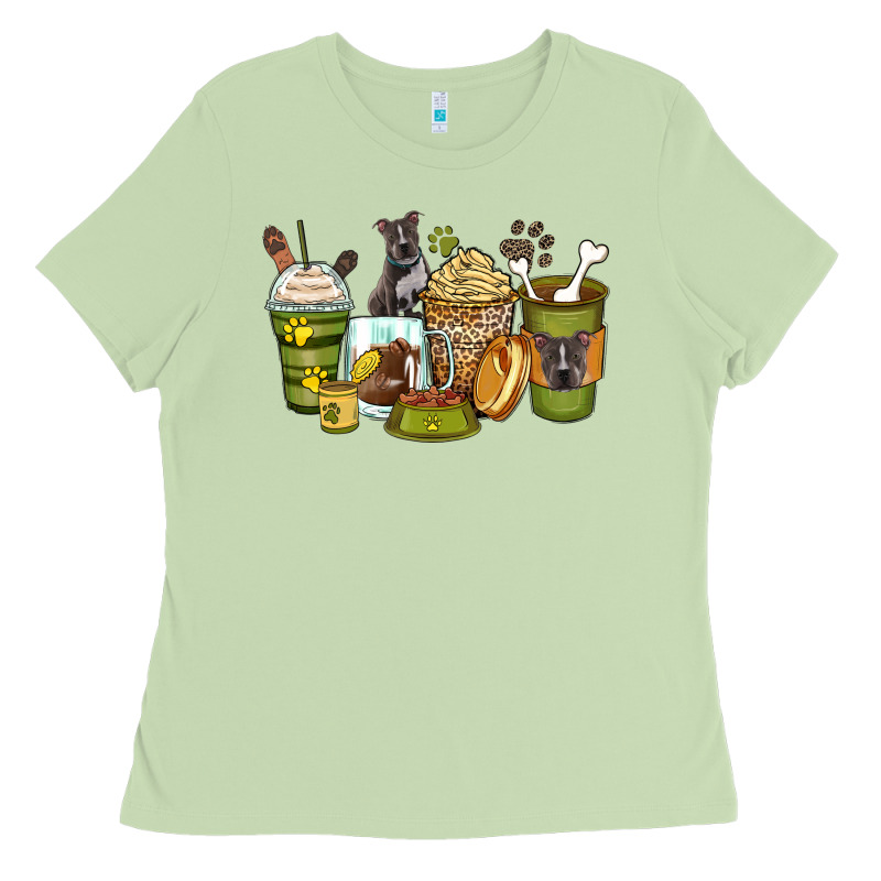 Pitbull Coffee Cups Ladies Tee by Zillion Design Studio | Teevron