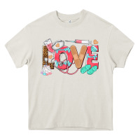 Cream nurse love Heavy Core Tee - texasbilliewilder