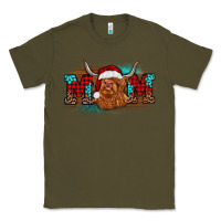 Army Green christmas mom highland cow Classic Tee - BarkalooDesign