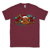 Burgundy christmas mom highland cow Classic Tee - BarkalooDesign