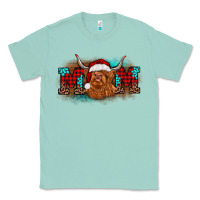 Seafoam christmas mom highland cow Classic Tee - BarkalooDesign