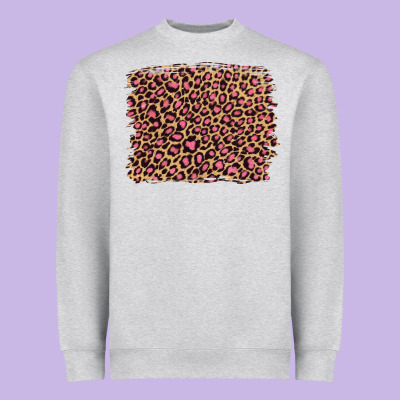 Leopard With Pink Glitter Heavyweight Sweatshirt Designed By Artiststas