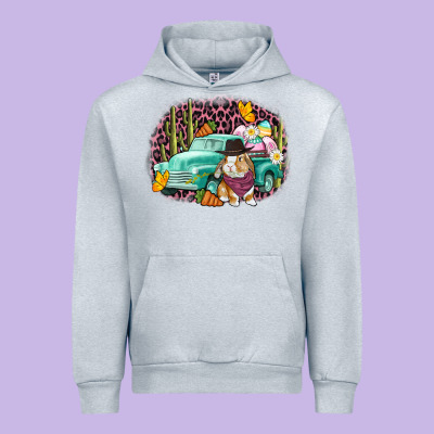 Western Rabbit Easter Day Urban Hoodie Designed By Cowgirlartshop
