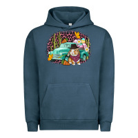 Pigment Midnight Navy Western rabbit Easter Day Urban Hoodie - CowGirlArtShop