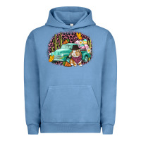 Pigment Pebble Blue Western rabbit Easter Day Urban Hoodie - CowGirlArtShop