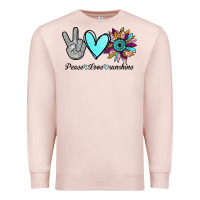 Pale Pink Peace Love Sunshine Premium Sweatshirt - Bettercallsaul