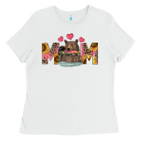 White mom bear with sunflowers Ladies Tee - RanaPortraitStore