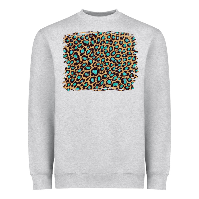 Leopard With Turquoise Glitter Heavyweight Sweatshirt by Artiststas | Teevron