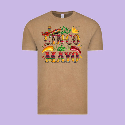 Cinco De Mayo With Pepper And Sombrero Vintage Tee Designed By Artiststas