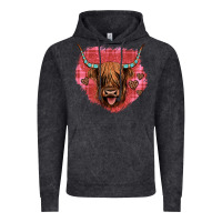 Highland Cow Valentines Vintage Hoodie | Teevron