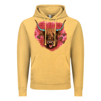 Vintage Mustard highland cow valentines Vintage Hoodie - JahusDesignShop