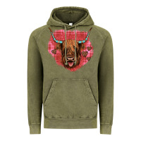 Vintage Olive highland cow valentines Vintage Hoodie - JahusDesignShop