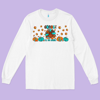Gobble Till You Wobble Long Sleeve Tee Designed By Jahusdesignshop