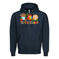 Navy 'tis the season Zipper Hoodie - MaliasSmallBusiness