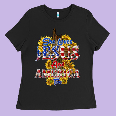 She Loves Jesus Ladies Tee Designed By Texasbilliewilder