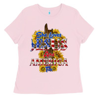 Bubblegum Pink she loves jesus Ladies Tee - texasbilliewilder