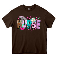 Chocolate Brown nurse Heavy Core Tee - texasbilliewilder
