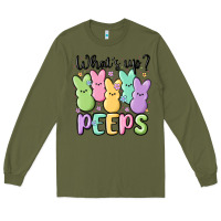 Army Green what's up peeps Long Sleeve Tee - MaliasSmallBusiness