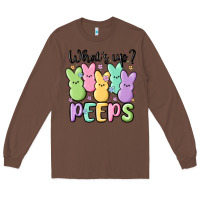 Chestnut what's up peeps Long Sleeve Tee - MaliasSmallBusiness