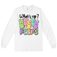 White what's up peeps Long Sleeve Tee - MaliasSmallBusiness