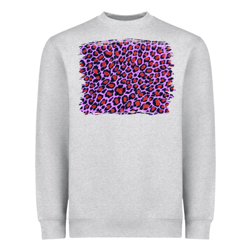 Lilac Leopard With Red Glitter Heavyweight Sweatshirt by Artiststas | Teevron