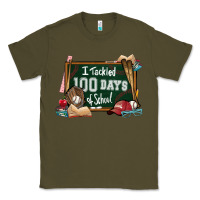 Army Green I tacked 100 days school Baseball Classic Tee - NancyCooperArtShop