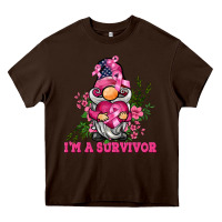 Chocolate Brown i'm a survivor gnome Heavy Core Tee - BarkalooDesign