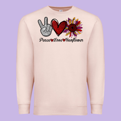 Peace Love Sunflower Premium Sweatshirt Designed By Bettercallsaul