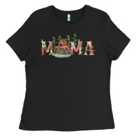 Black mama with bear and daisy Ladies Tee - RanaPortraitStore