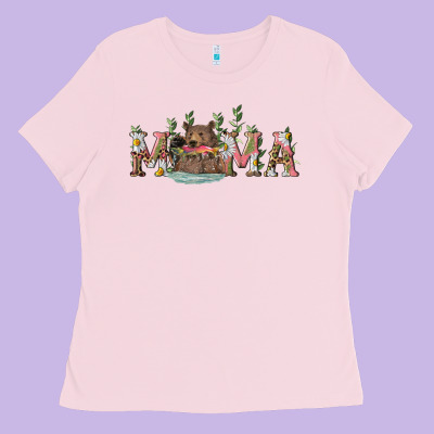 Mama With Bear And Daisy Ladies Tee Designed By Ranaportraitstore